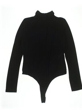 VTG Donna Karan New York Black Turtleneck Long Sleeve Bodysuit L